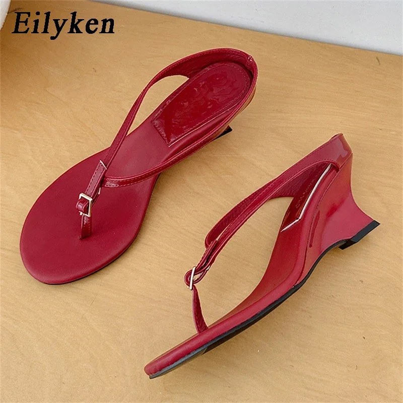 Sandali Donna Eilyken con Fibbia e Clip, Zeppa Alta, Tacco Alto, Ciabatte Estive alla Moda, Scarpe Femminili