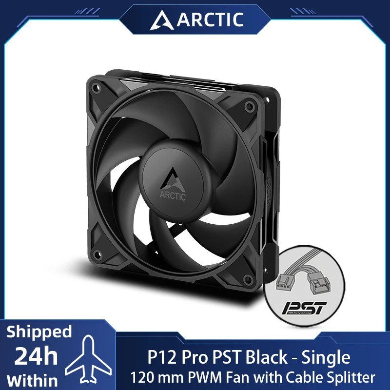 ARCTIC P12 Pro PST, ventola con custodia da 120 mm ad alte prestazioni con tecnologia di condivisione PWM (PST), velocità: 400–3000 giri/min, cuscinetto dinamico fluido