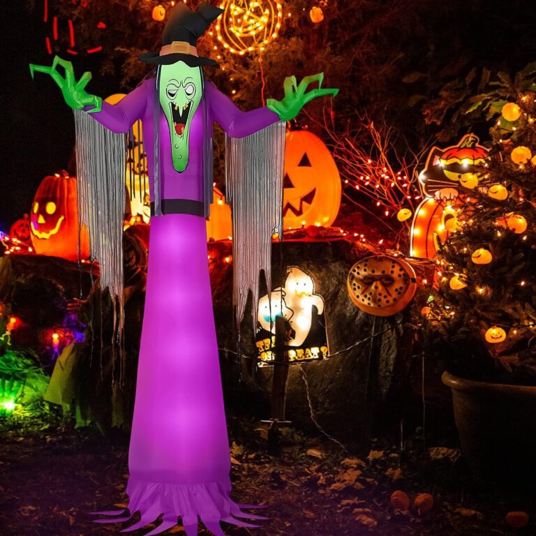 Kalolary 2,7m Decorazioni di Halloween Gonfiabili, Strega Gigante con Luce Incorporata per Esterni, Adatto per Haunted House, Giardino