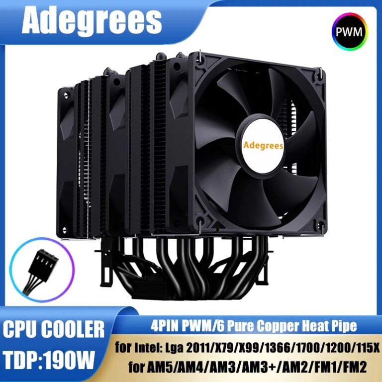 CPU Air Cooler 4PIN PWM 6 Tubo di Calore PC Processore Radiatore per LGA1700 1200 1150 1151 1155 1156 2011 X99 AMD AM4 AM5 Ventilatore