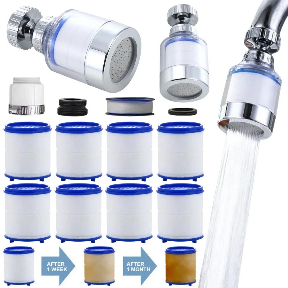 Elementi filtranti per rubinetti Filtro depuratore d'acqua emove Cloro Adattatore per rubinetto in metallo pesante Filtrazione in cotone PP per cucina Bagno