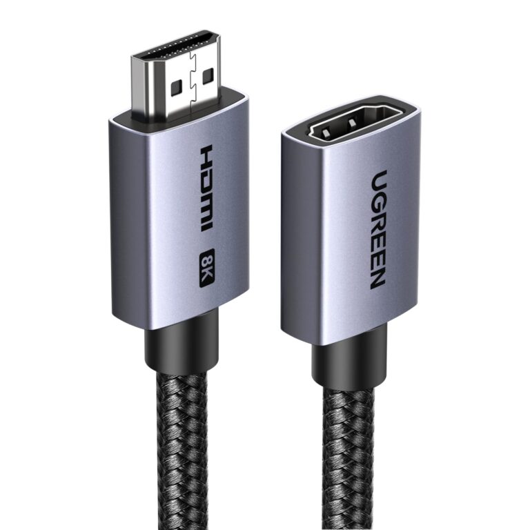 UGREEN Cavo di Prolunga HDMI 2.1 Maschio Femmina 8K 60Hz 4K 240Hz 48Gbps 1M | Alta Velocità Alluminio HDR eARC Dolby Atmos HDCP 2.3 Compatibile con PS5 4 Xbox HDTV PC Monitor