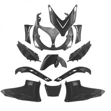 367000 KIT CARENE 12 PEZZI CARENA YAMAHA TMAX T MAX 500 2001-2007 NERO NEUTRO ,