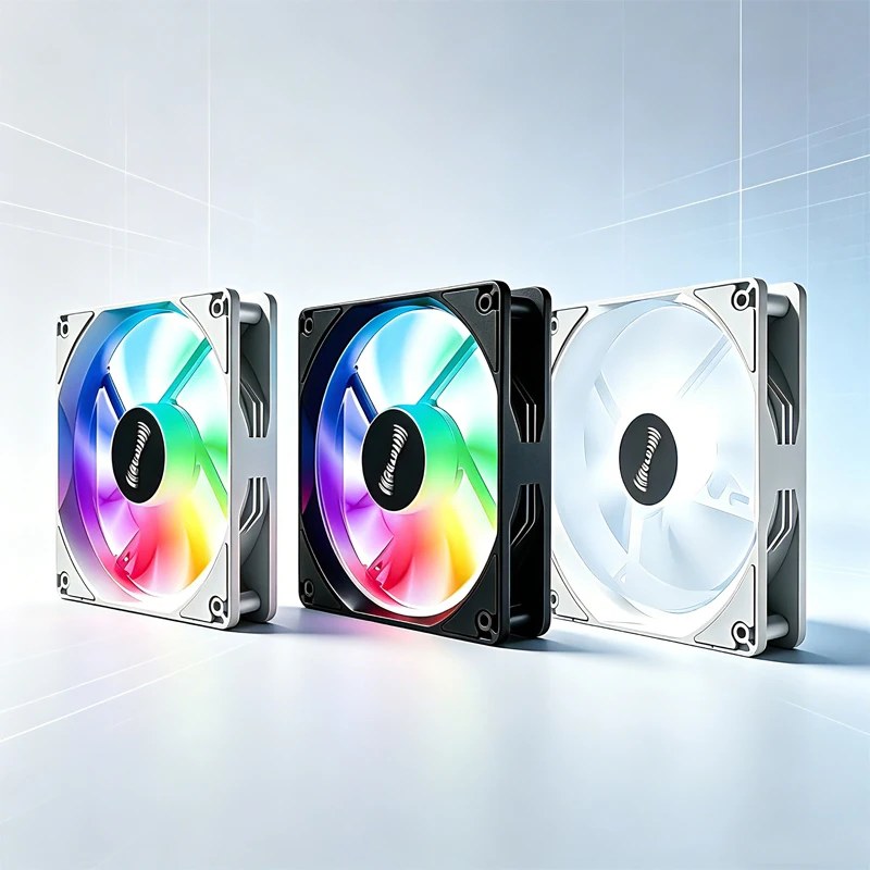 Ventola per Case PC da 120mm 12V RGB con Effetto Luce a Specchio Ciclico, Dissipazione del Calore per Computer Desktop, Illuminazione Colorata Interna ed Esterna