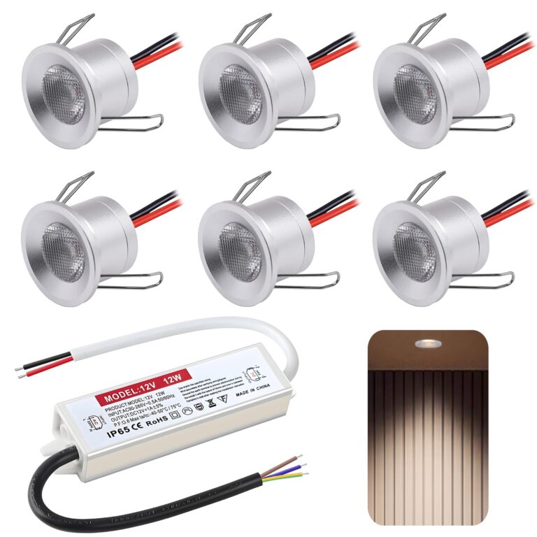 DYKUWEY Set di 6 Faretti Led da Incasso per Cartongesso,2W Mini Faretti Led Soffitto,IP65 12V Faretto LED Ultrasottili 19mm,foro 25-28mm,faretti led Per Luci Cucina Bagno (Argento…
