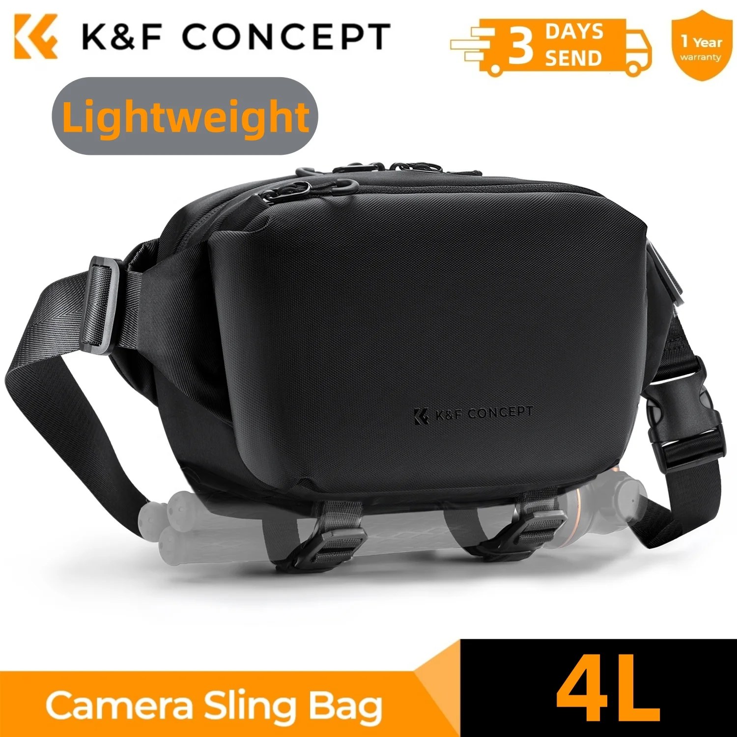 Borsa a tracolla per fotocamera K&F CONCEPT 4L, leggera, da viaggio, per fotografia, per Canon, Sony, DSLR, SLR, custodia per fotocamera, supporto per treppiede