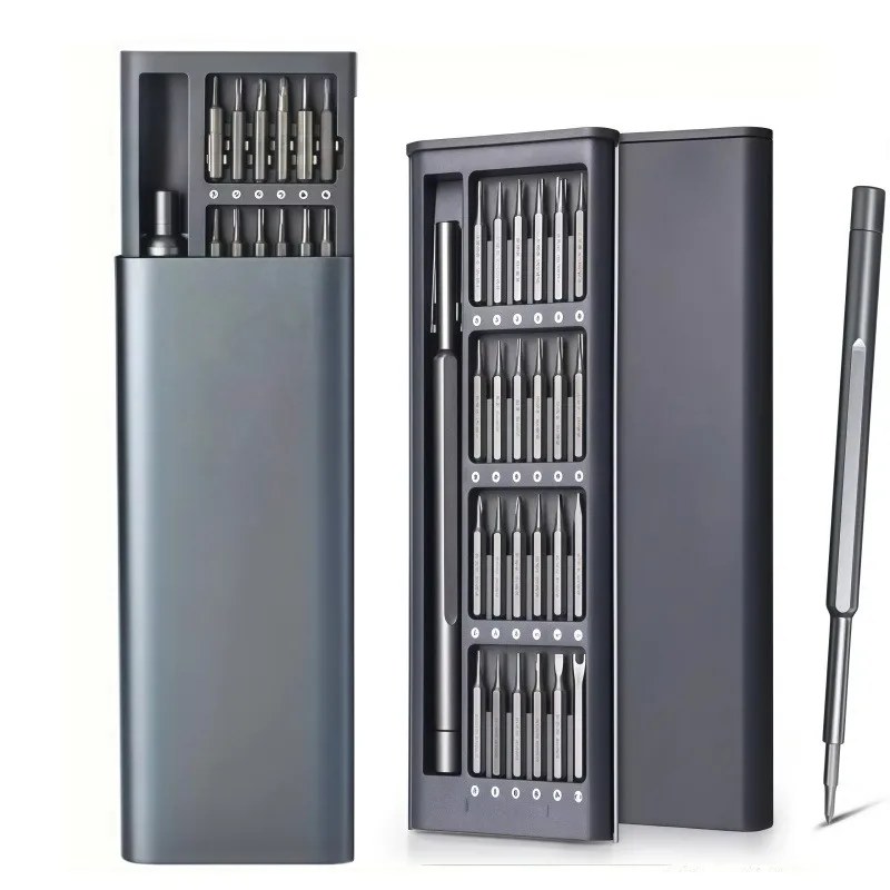 Set di Cacciaviti di Precisione Digitali 24 in 1, Scatola Portatile in Lega di Alluminio, Strumento per Smontaggio Dispositivi Elettronici