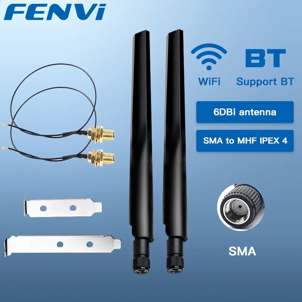 Fevi muslimate Antenna Set AX210 NGFF M.2 WiFi Card 2.4/5GHz Dual Band MHF4 cavo di prolunga a WiFi RP-SMA per AX210/AX200/9260