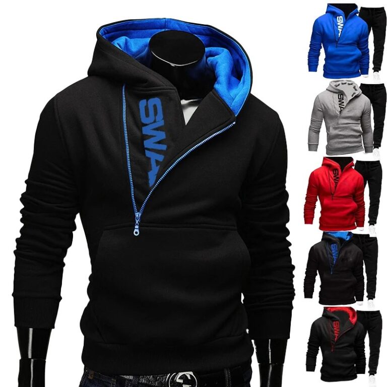 Set da jogging da uomo nuovo Set sportivo di moda Set con cappuccio con lettera Set con cerniera obliqua Lettera Pullover sportivo con cappuccio Giacca sportiva Set