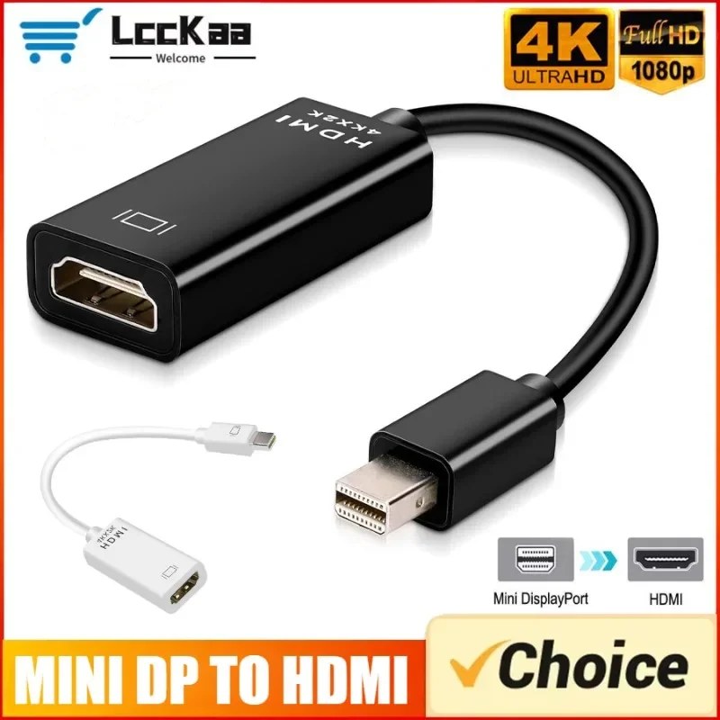 Adattatore convertitore compatibile Thunderbolt Mini DP a HDMI maschio a femmina 4K Mini DisplayPort a cavo HDMI per Mac MacBook PC TV