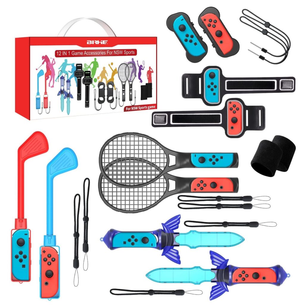 2024 Switch Kit di accessori per Nintendo Switch - 12 in 1 Family Party Pack Set di accessori per il gioco Kit per Nintendo Switch e giochi sportivi OLED