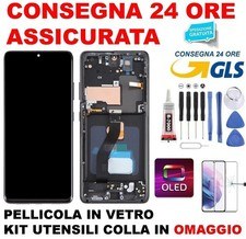 DISPLAY LCD FRAME SOFT OLED SAMSUNG GALAXY S21 ULTRA SM-G998 TOUCH SCREEN NERO
