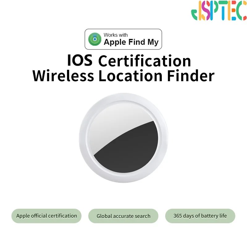 JSPTEC Tag di Sicurezza Bluetooth Basato sull'App Find My di iOS, Localizzatore Anti-smarrimento con Suono, Promemoria Messaggi, Allarme e Trova Chiavi per iOS