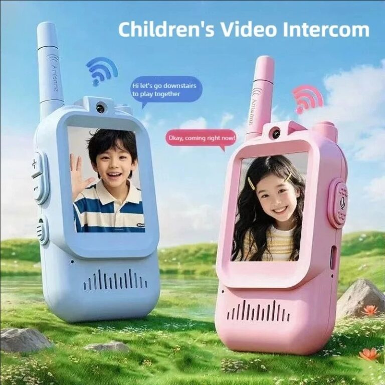 Walkie Talkie con Video per Bambini, Set da 2 Pezzi, Ricaricabili, Interfono con Schermo da 2 Pollici, Chiamata con un Solo Tocco, Interfono Video per Bambini