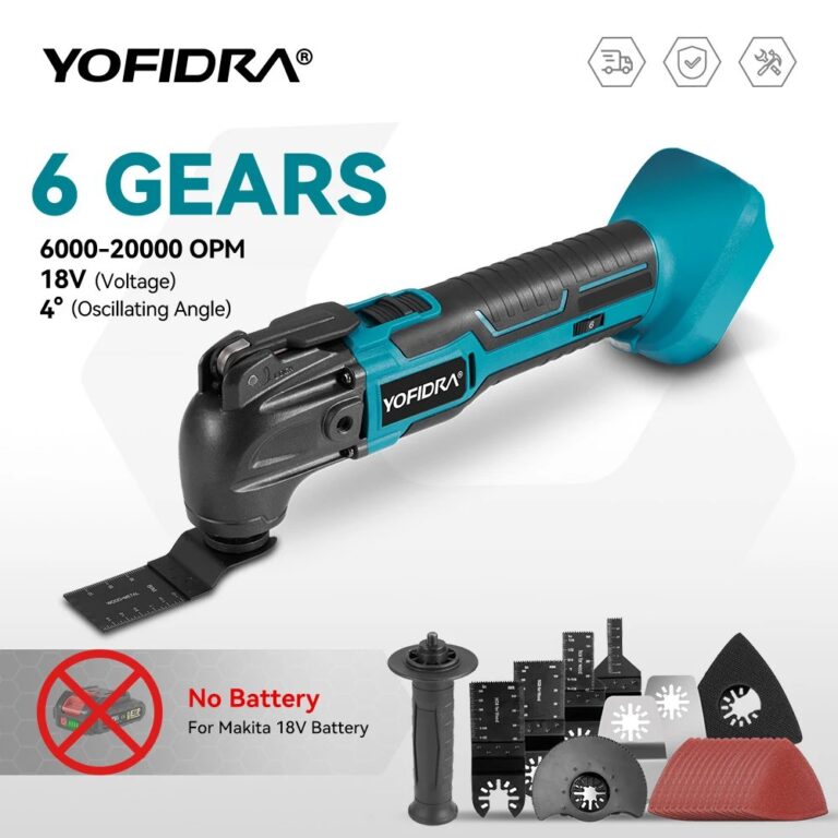 YOFIDRA 600W Strumento multifunzione oscillante 20000PM Sega elettrica Trimmer Taglio Utensile elettrico per la lavorazione del legno per batteria 21V 18V