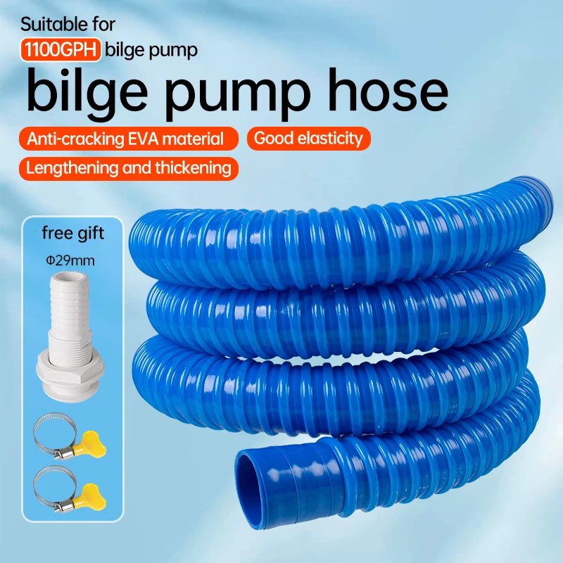 Tubo flessibile per pompa di sentina, kit di installazione per pompa di sentina da 1-1/8 di pollice di diametro, tubo flessibile in PVC senza torsione di qualità premium da 6,5 pi…