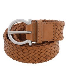 Cintura fissa Gancini in pelle intrecciata Ferragamo