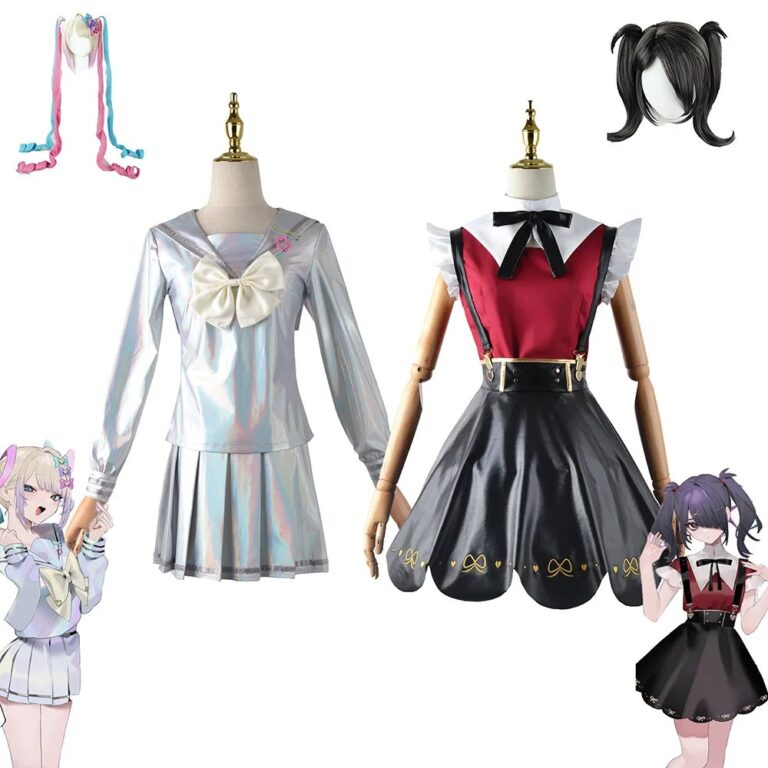 Costume cosplay del gioco "NEEDYGIRLOVERDOSE" KANGEL, set completo di abbigliamento, uniforme da marinaio, giacca uniforme, gonna colorata laser.
