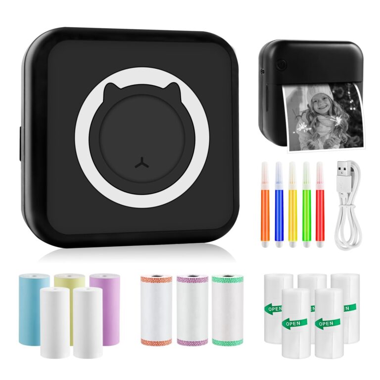 Mini Stampante Fotografica, Mini Stampante Termica,Stampante Fotografica Istantanea Portatile, Mini Stampante Termica Bluetooth con Ricarica USB Stampante, per Fotografica, Note,…