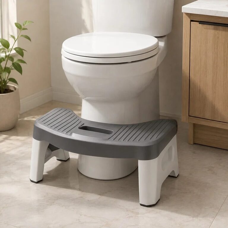 Sgabello da Toilette Regolabile per Posizione Accovacciata, Design Ergonomico, Comodo Ausilio per Bambini, Adulti e Donne in Gravidanza