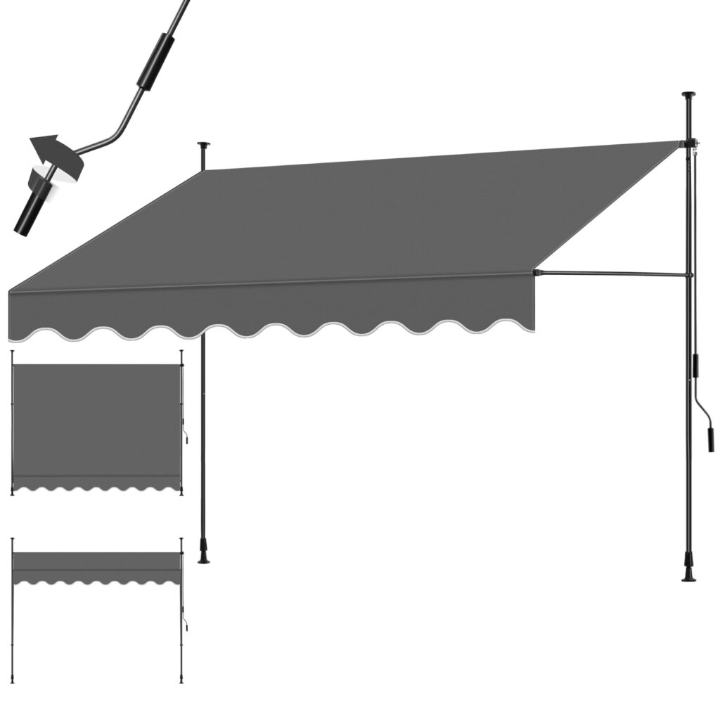 tectake® Tenda da Sole a Morsetto per Balcone, 300x180cm, UV 50+ | senza Foratura, Resistente Raggi UV 50+, Regolabile in Altezza 211-304 cm, Idrorepellente, Montaggio Semplice, N…