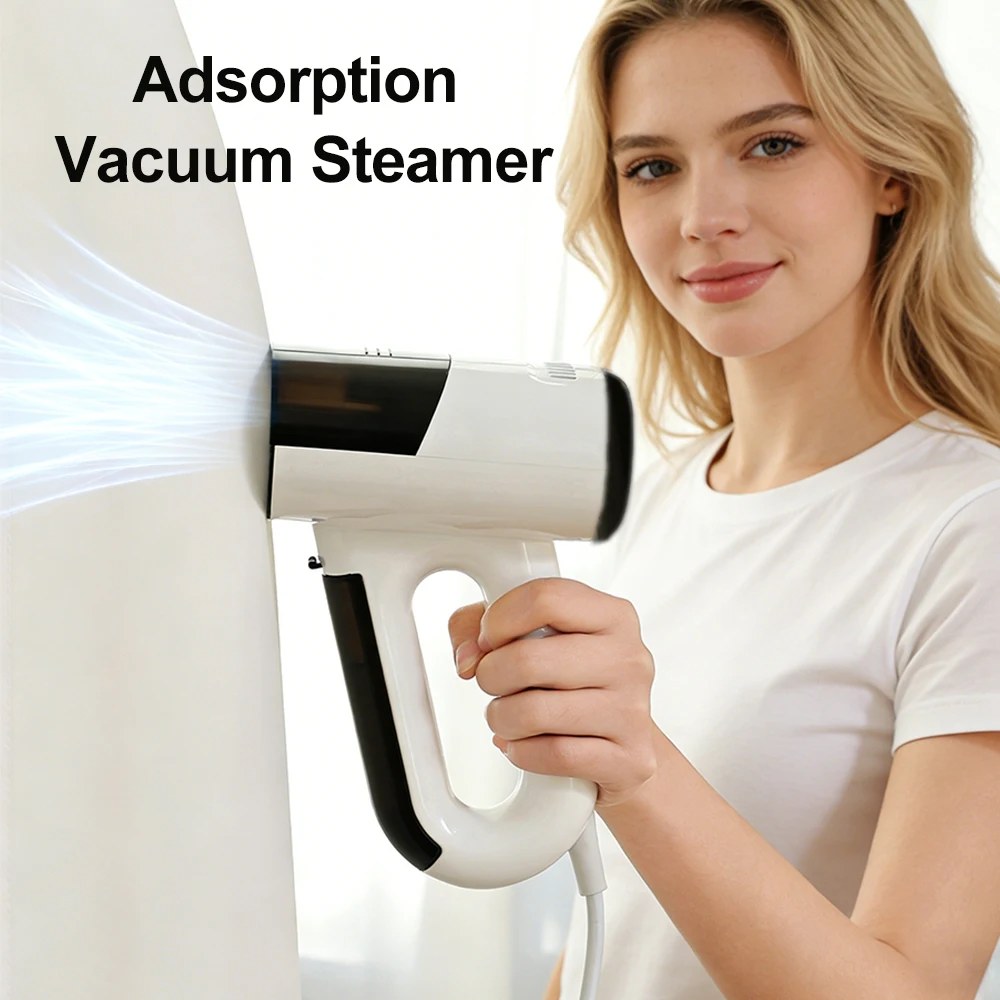 Vaporizzatore a vapore potente da 1000W con funzione di aspirazione 2 in 1, ferro da stiro a vapore e a secco, vaporizzatore portatile per indumenti, leviga le pieghe ostinate
