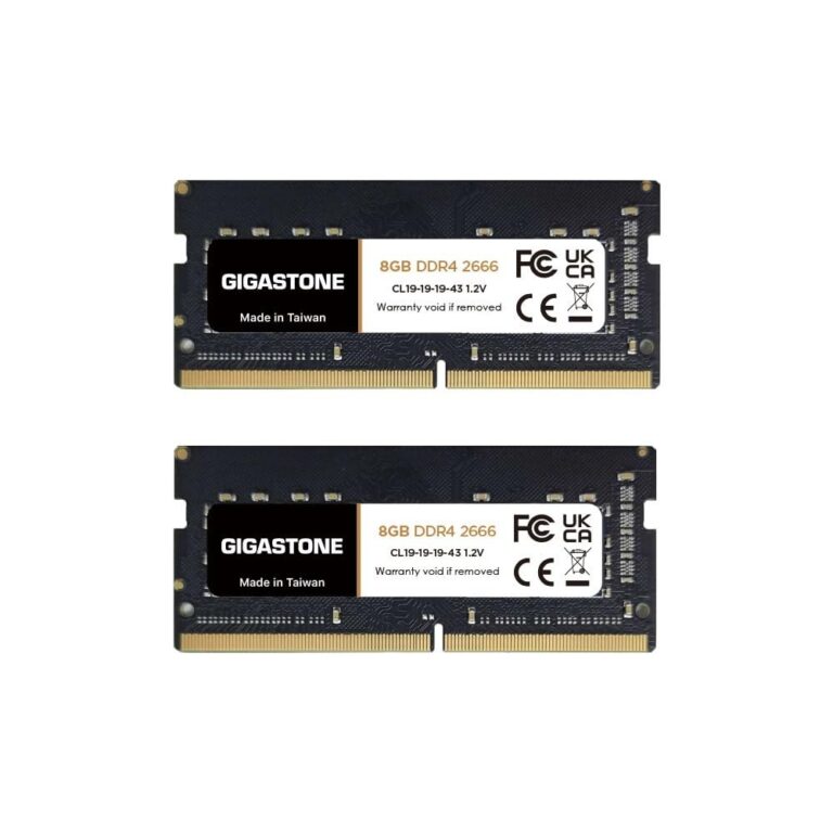 【DDR4 RAM Solo Notebook】GIGASTONE 16GB Kit(2x8GB) DDR4 2666MHz (2400MHz or 2133MHz) PC4-21300 (PC4-19200/17000) CL19 1.2V SODIMM 260pin Memoria notebook–Unbuffered Non-ECC, alte p…