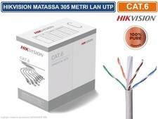 MATASSA BOBINA CAVO DI RETE 305M ETHERNET UTP CAT 6 4X2 AWG 24 LAN RJ45 100%RAME