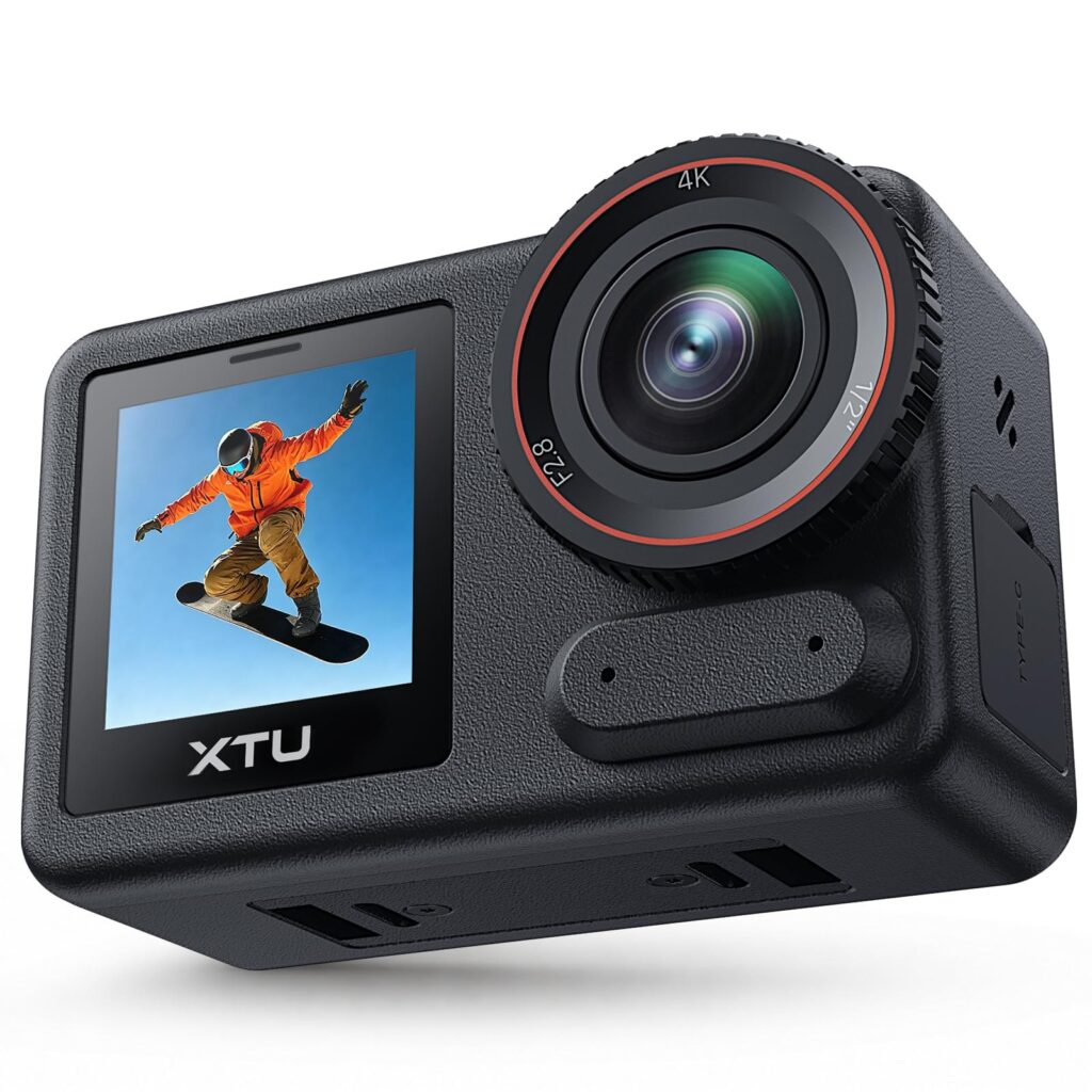 XTU S7 PRO Action Cam 4K 50FPS, AI ISP, Stabilizzazione 5.0 | Sensore 1/2" 48MP, WiFi 6, sgancio magnetico rapido, correzione orizzonte 360° per moto e vlog.