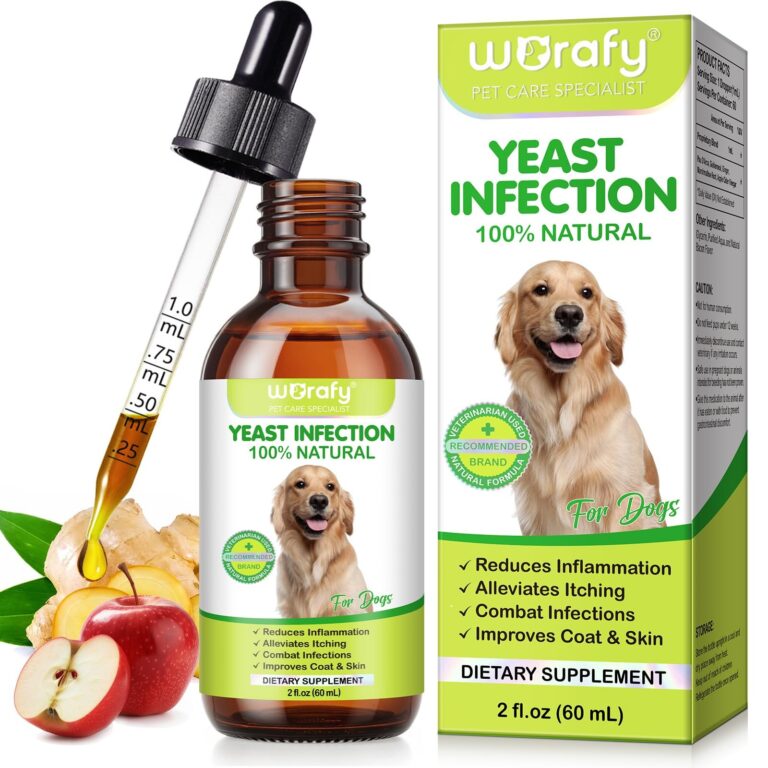 Gocce per Infezioni da Lieviti per Cani, Nelle Orecchie e Sulla Pelle - Sollievo da Prurito, Arrossamento e Odore, Supporta la Salute Generale Della Pelle e del Mantello, 60ml