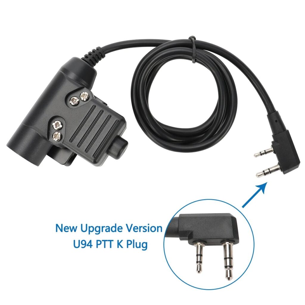 Baofeng Airsoft Auricolare tattico U94 PTT con pulsante per Baofeng UV-5R UV-S9 Plus UV-21 17 Pro 2Pin Radio