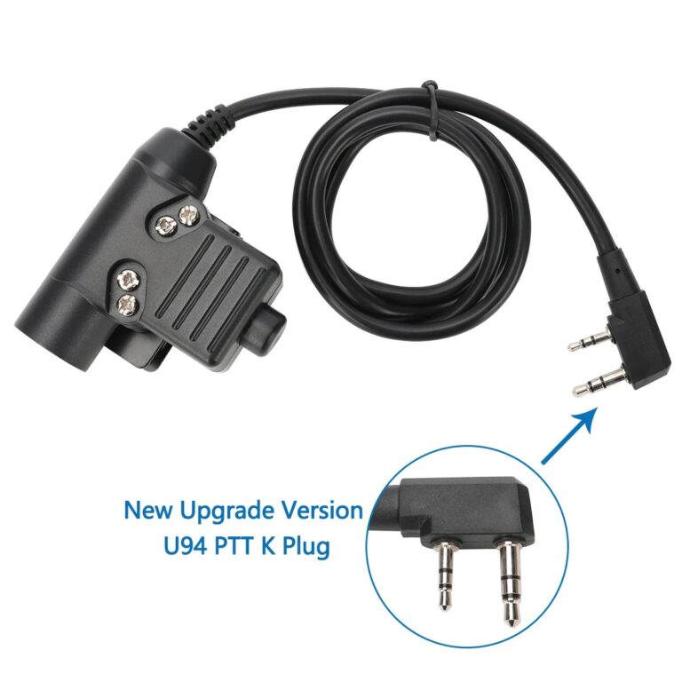 Baofeng Airsoft Auricolare tattico U94 PTT con pulsante per Baofeng UV-5R UV-S9 Plus UV-21 17 Pro 2Pin Radio