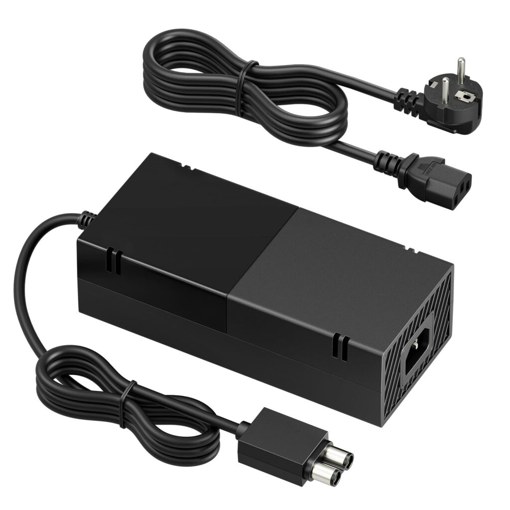 Polerty - Alimentatore per Xbox One, Adattatore Caricabatterie con Cavo di Ricarica EU, Kit di Sostituzione Adattatore per Xbox One Console, Alimentazione a Blocco con Cavo di Ric…