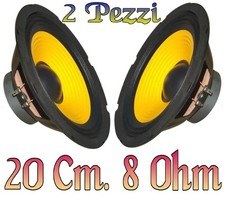 COPPIA WOOFER 20 CM 8 Ohm 8" POLLICI ALTOPARLANTI RICAMBIO 300W alta qualita'