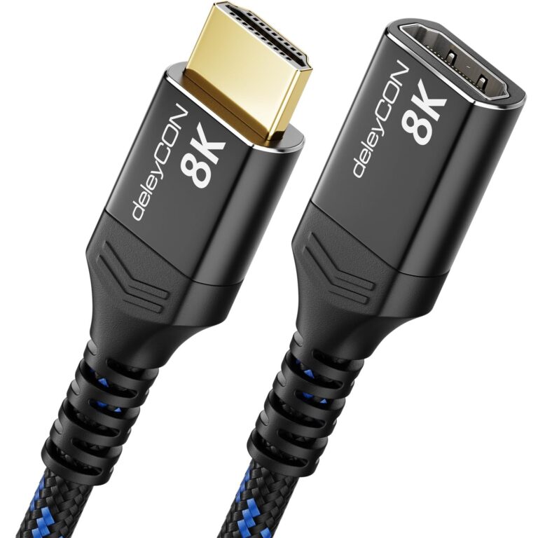 deleyCON 3,0m 8K Prolunga HDMI 2.1 - per TV, Monitor, PS4, PS5, Xbox, Soundbar Dolby Atmos eARC HDR10+ 48Gbps Accoppiatore Adattatore - 8K@60Hz, 4K@120Hz/144Hz, 2K@240Hz