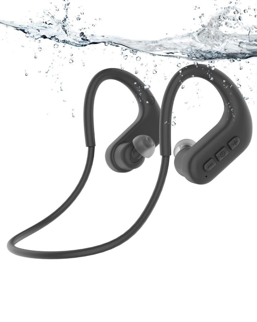 SANOTO In Ear Cuffie Subacquee per Piscina, Auricolari Conduzione Ossea | Nero, IPX8 Waterproof, 8 GB di memoria Mp3 subacqueo per nuoto per Nuoto, Auricolari Sport for Nuoto, Sur…