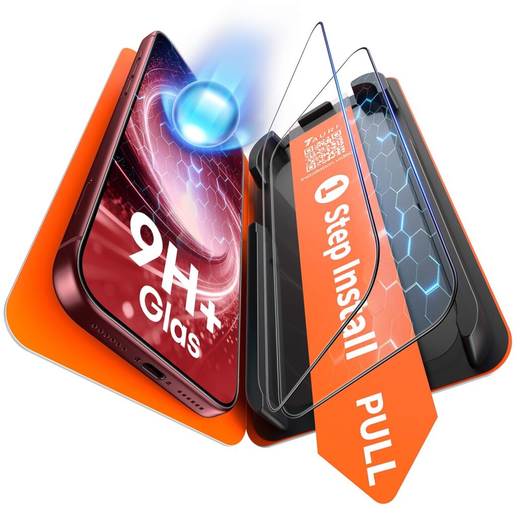 TAURI 2 Pezzi Pellicola Vetro Temperato per iPhone 18 Pro | Installazione Rapida, Rimozione Automatica Della Polvere, Vetro Temperato 9H, Antigraffio,Senza Bolle