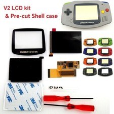 V2 IPS retroilluminazione LCD retroilluminata per Game Boy Advance GBA e custodia guscio pretagliata