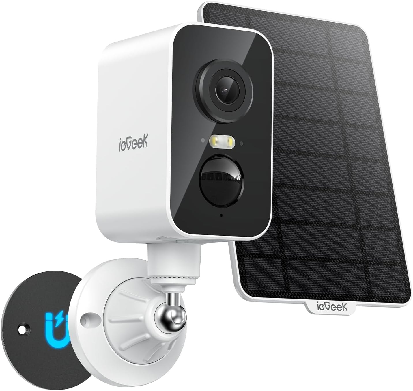 ieGeek Telecamera 4G Magnetica Portatile 2K con SIM mit Pannello Solare | Esterno/Interno, PIR Rilevamento Umano, 300° Pan, Batteria 10000 mAh, IP65, RV/Campeggio/Viaggio(Senza Wi…
