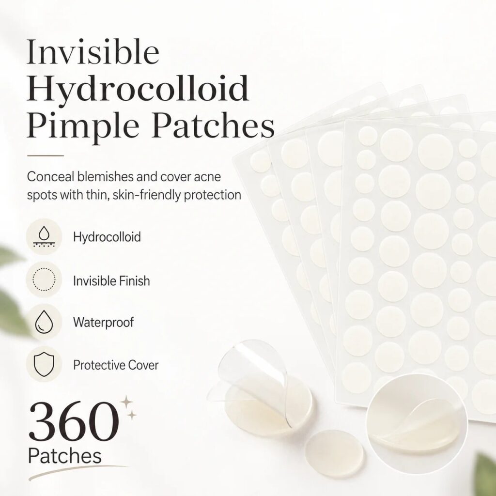 360 Cerotti Invisibili per Acne del Viso, Patch Anti-infiammatori per la Cura della Pelle, Adesivi Assorbenti per Coprire le Imperfezioni