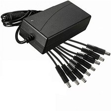 ALIMENTATORE STABILIZZATO TRASFORMATORE 12V 5A 8 USCITE TELECAMERE DVR STRISCE