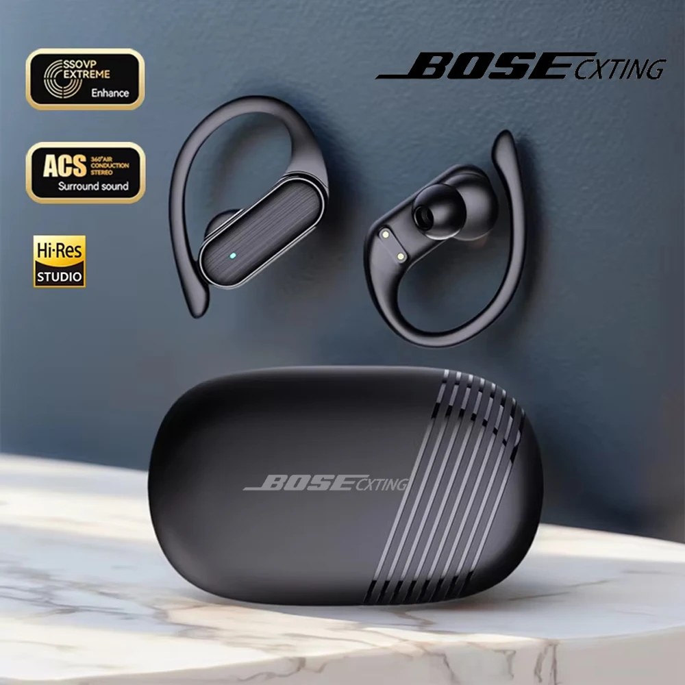 BOSECXTING A520 Cuffie Wireless da Business con Gancio per Orecchio, Cancellazione del Rumore, Bassi HIFI, Microfono, Auricolari, Cuffie Sportive per Gaming, Nuove