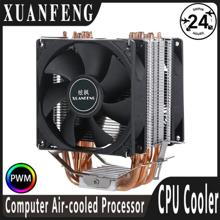 XUANFENG Ventola di Raffreddamento CPU Silenziosa per Computer da Ufficio, 2/4/6 Heat Pipe, 4pin/PWM, Raffreddamento ad Aria, Compatibile con LGA115x 1200 2011 2066 X79 X99 AMD