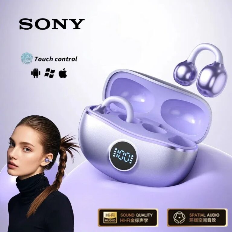 Cuffie wireless originali Sony D151 stile clip-on aperto sul retro, auricolari sportivi Bluetooth 5.4 Cuffie con cancellazione del rumore Hi-Fi