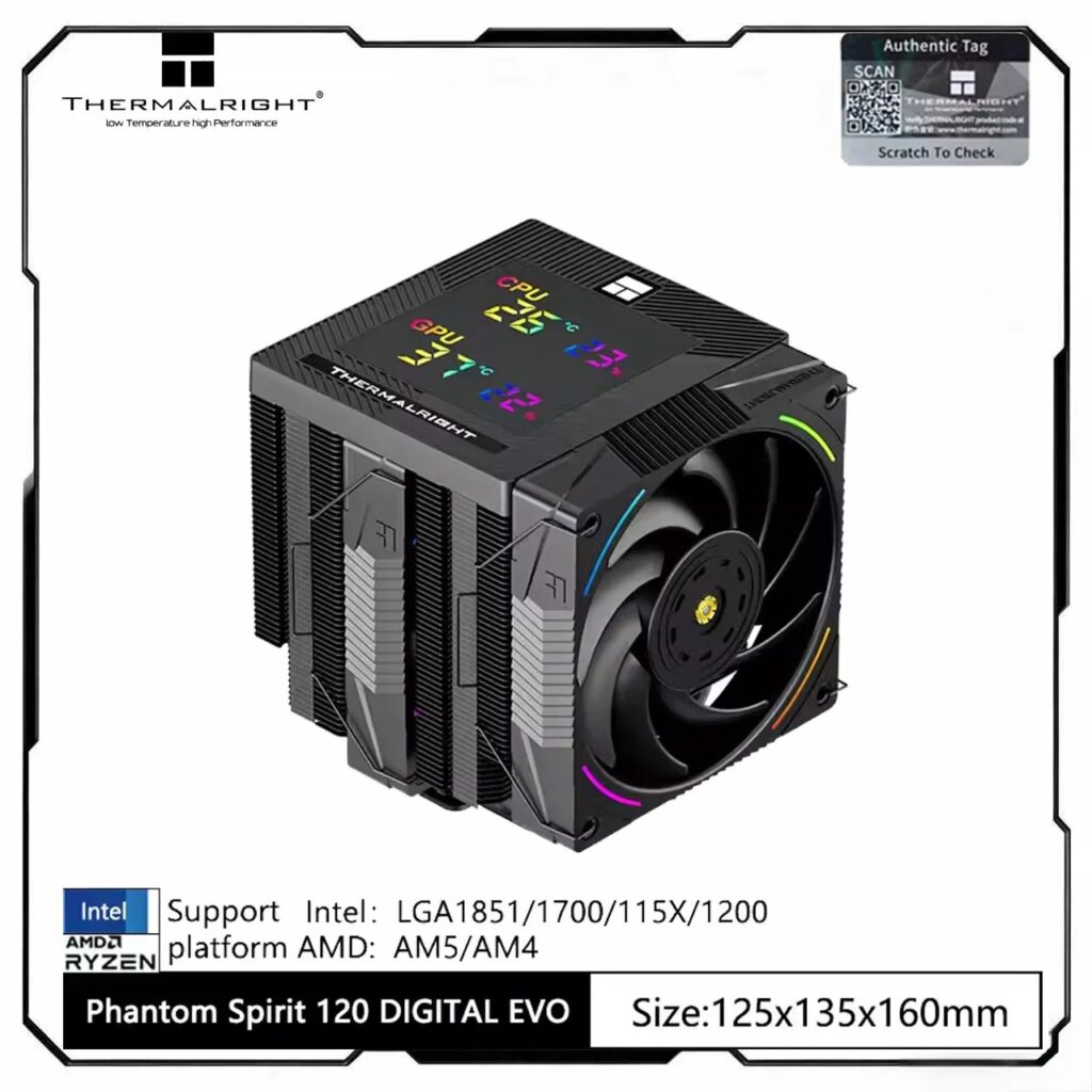 Thermalright PHANTOM SPIRIT DIGITALE 120 EVO&SNOW CPU Air Cooler AGHP GEN5.0 7 Heat Pipe Doppia Torre con Doppi Ventole TL-K12