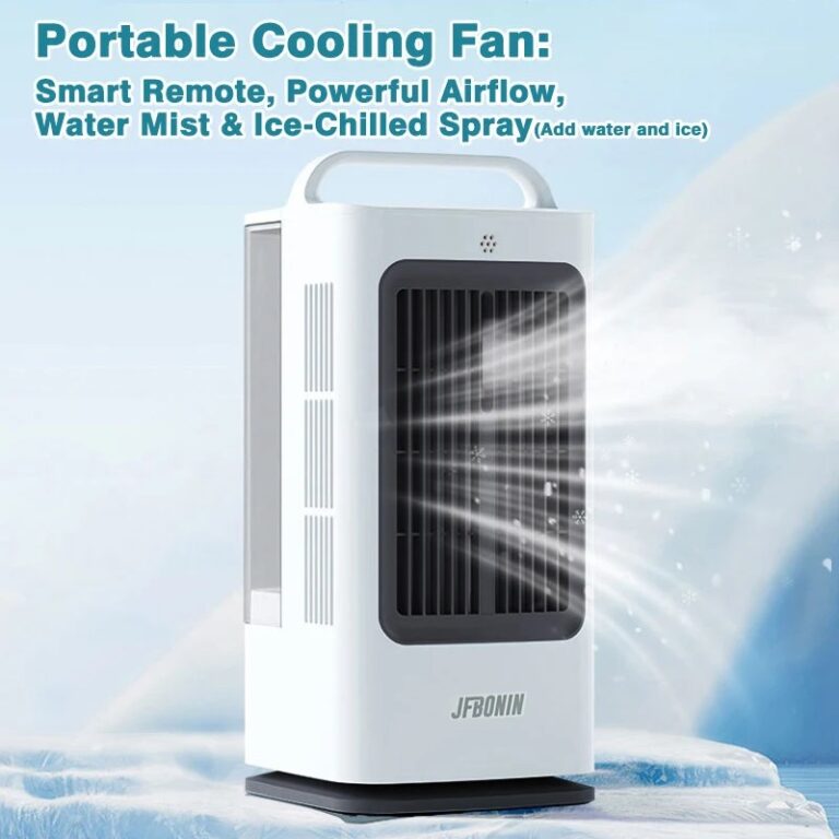 Mini Raffrescatore d'Aria Portatile 3-IN-1 da 1700ml con Controllo Touch Intelligente, Oscillazione a 120 Gradi, Condizionatore d'Aria a 3 Velocità per Casa e Ufficio