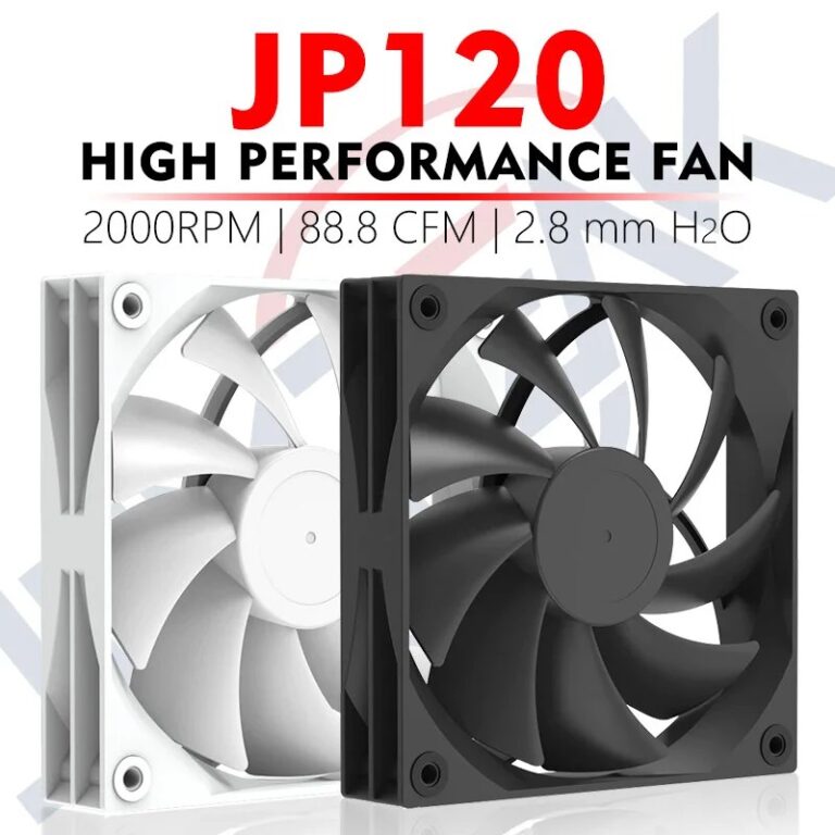 JUMPEAK JP120 Ventola da 120 mm 2000 giri/min Ad alta velocità 4PIN PWM Cuscinetto idraulico silenzioso Ventole di raffreddamento da 12 cm per custodia per PC da gioco Dispositivo…