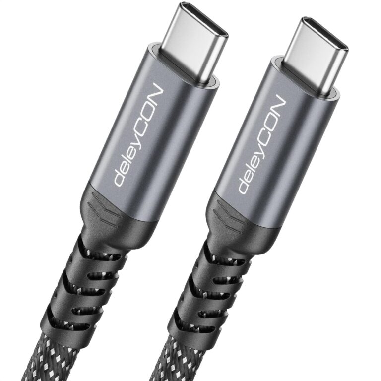 deleyCON 240W 20 Gbps USB-C 1m (USB 3.2 Gen 2x2) PD 3.1 Ricarica Dati 4K@60Hz per Caricatore iPhone 17 16 Pro Max Air AirPods Galaxy A16 A56 S26 S25 iPad MacBook Tablet Switch PS5