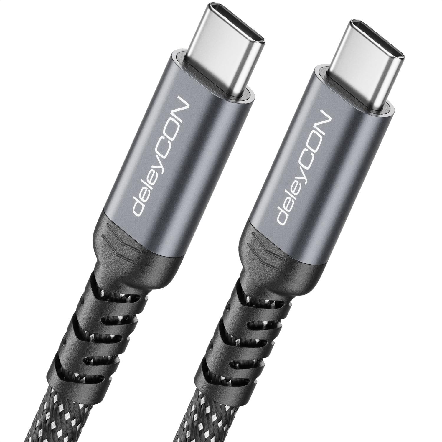 deleyCON 240W 20 Gbps USB-C 1m (USB 3.2 Gen 2x2) PD 3.1 Ricarica Dati 4K@60Hz per Caricatore iPhone 17 16 Pro Max Air AirPods Galaxy A16 A56 S26 S25 iPad MacBook Tablet Switch PS5