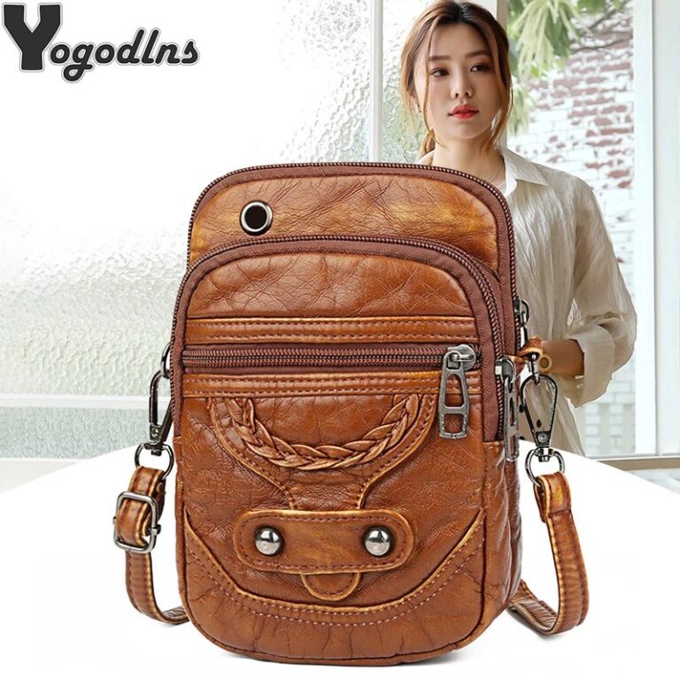 Borsa a tracolla piccola multifunzionale in morbida pelle PU per donna Borsa a tracolla vintage Borsa per contanti Borsa per cellulare Baga